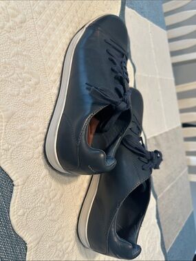 Mark Nason Navy Leather Lace-Up Sneakers